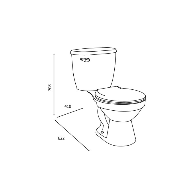 INODORO Two piece punta sal blanco ITALGRIF